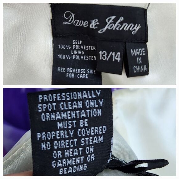 🔸️Dave & Johnny White, Purple, & Blue Floral Sleeveless Dress Size 13/14 - Picture 14 of 15